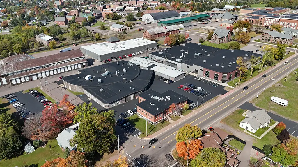 Aerial view of the Calumet Electronics campus